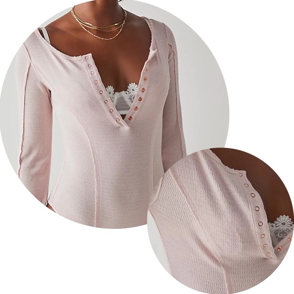 Free People Sloane Bodysuit Pink Nectar NWT - Picture 4 of 12